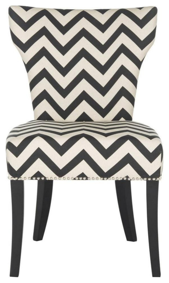 Tchallo 20 quotRing Side Chair Silver Nail Heads  Set of 2  Black/White   Contemporary   Dining Chairs   by V.S.D Furniture  Houzz