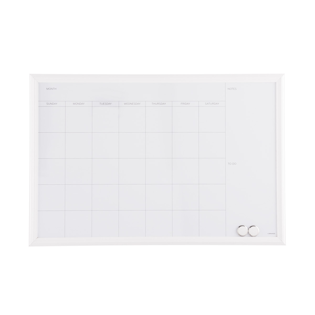 UBrands White Large Farmhouse Monthly Dry Erase Board