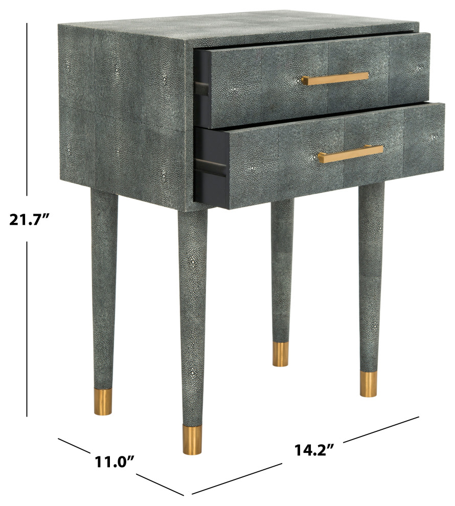 Safavieh Couture Nour Faux Shagreen End Table   Midcentury   Side Tables And End Tables   by Safavieh  Houzz