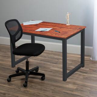 Siavonce 63 in. Rectangular Brown Manufactured Wood Computer Desk with U-Shaped Legs JH-20163BKSW