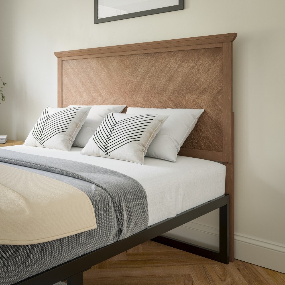 Contemporary Herringbone Patterned Headboard Only