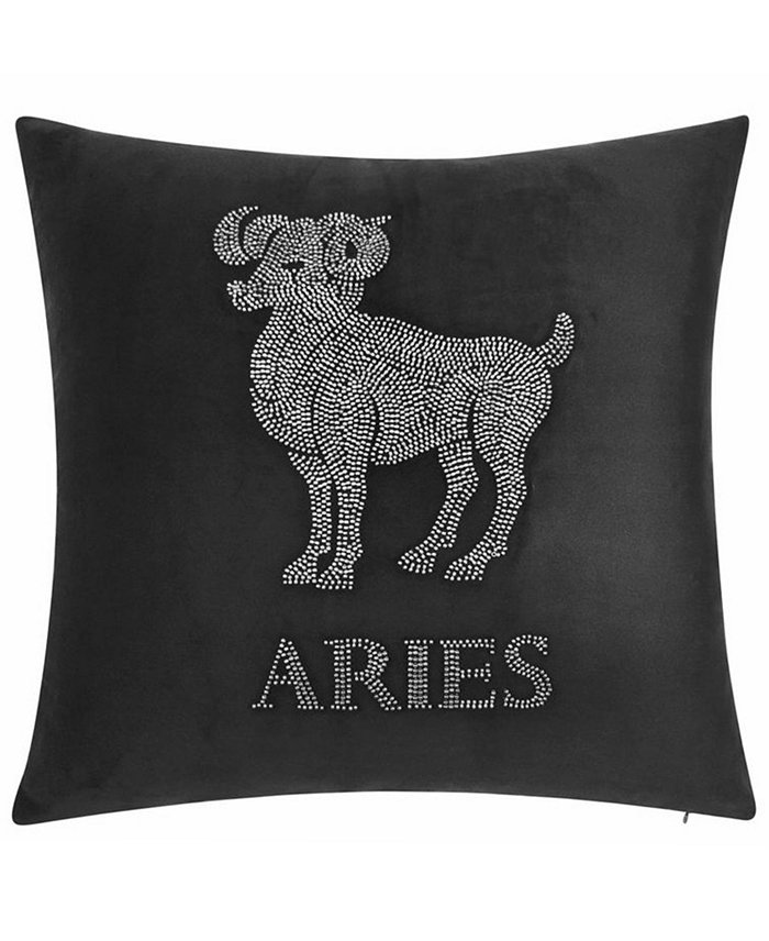 Edie@Home Velvet Beaded 'Aries' Decorative Pillow， 18