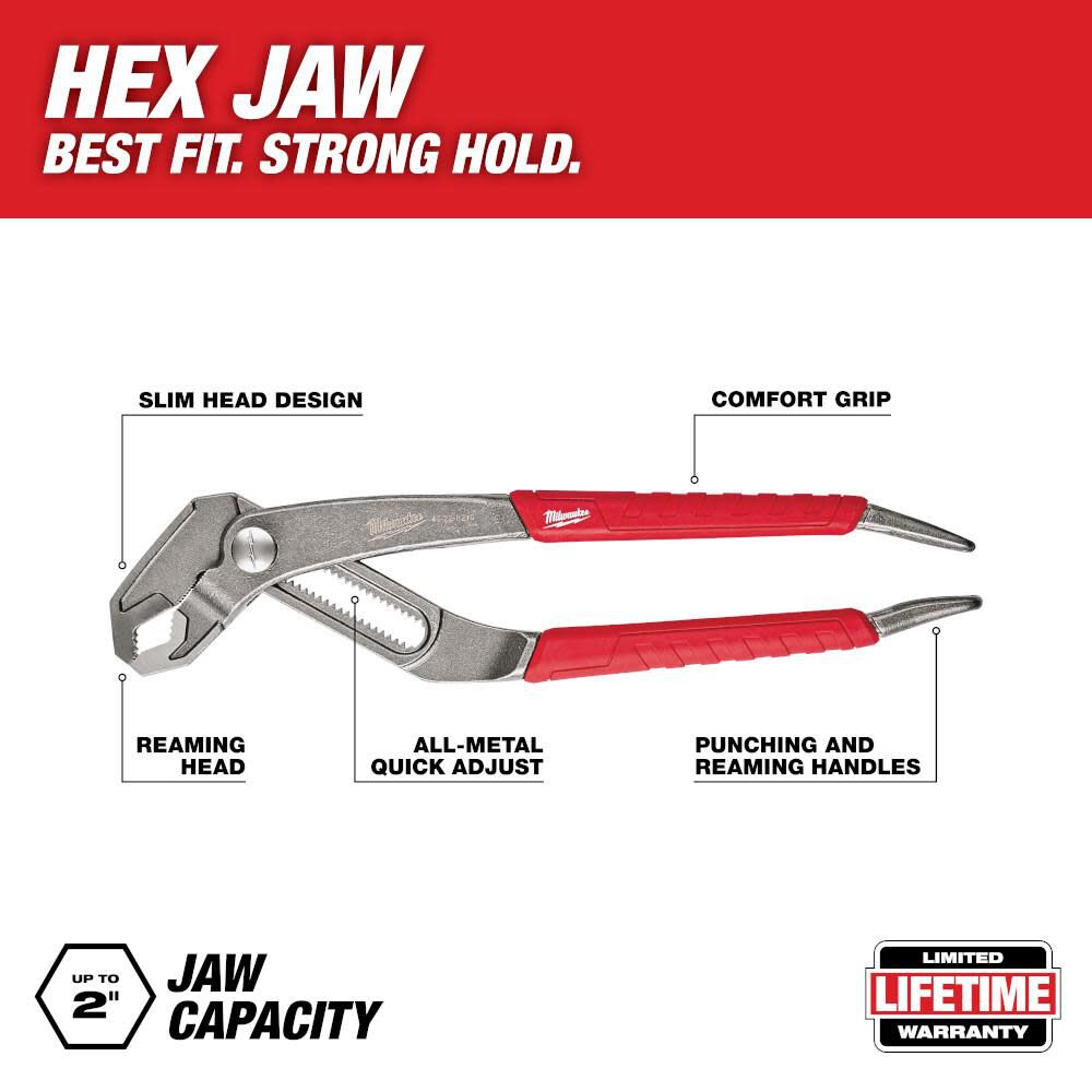 Milwaukee 10In. Hex Jaw Pliers 48-22-6210 from Milwaukee