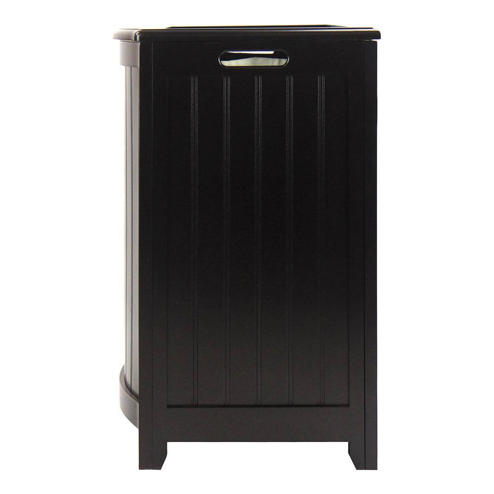 Oceanstar Dark Mahogany Wainscot Style Bowed Front Laundry Hamper BHP0106MH