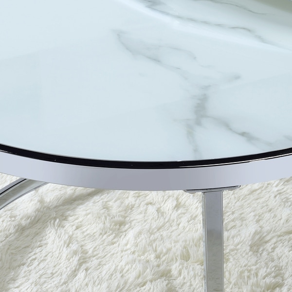 Realm Round Faux Marble Top End Table by Greyson Living