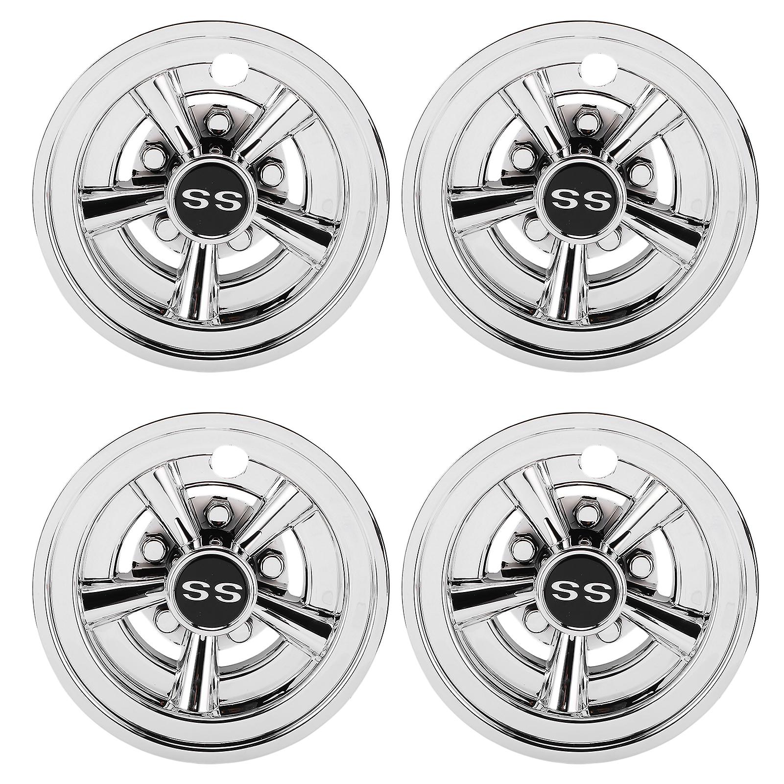 Club Car Wheel Hub Caps 5 Spoke For Ss Style Silver Plated Replacement For Ezgo 8in