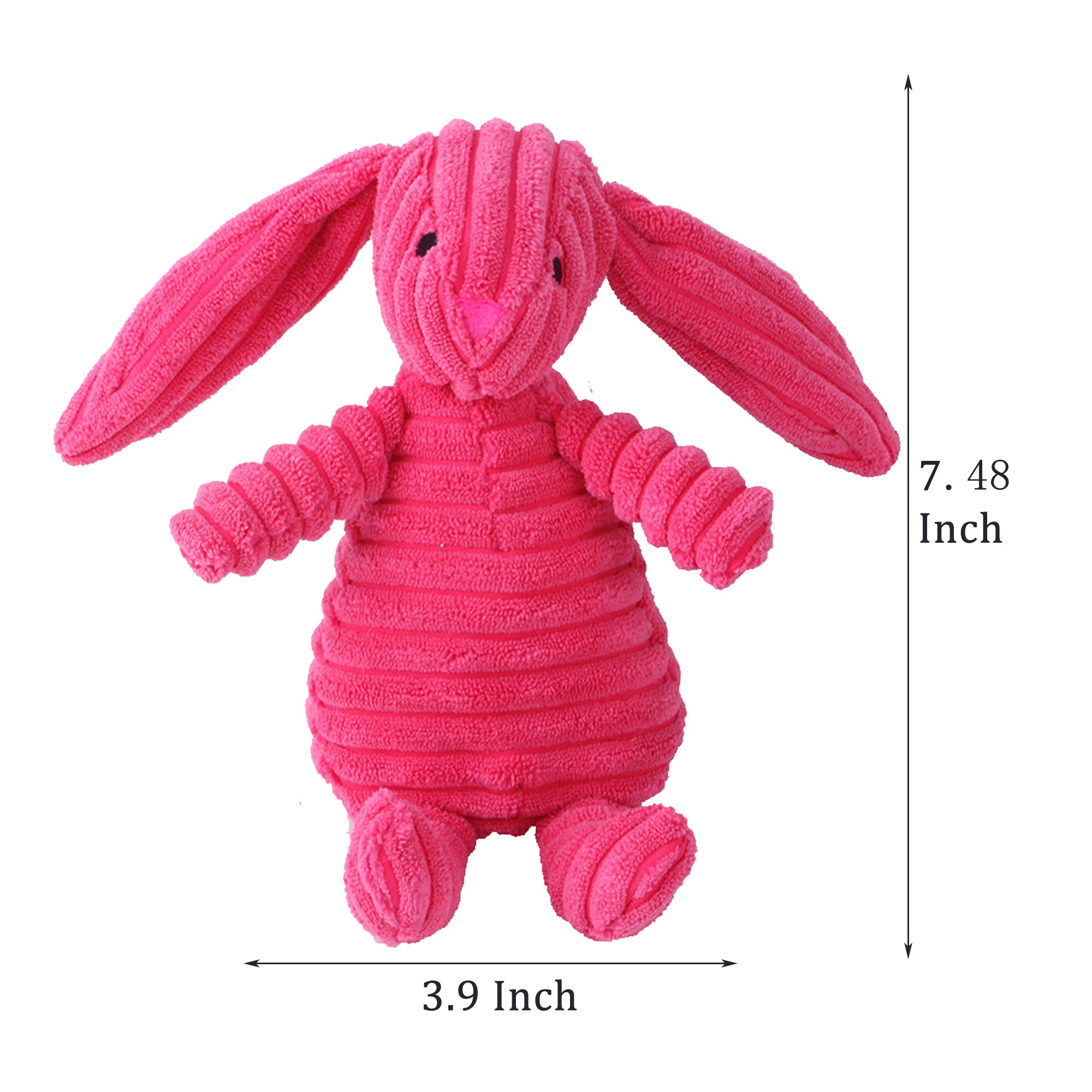 Plush Corduroy Dog Toy， Dog Squeaky Toys， Durable Chew Toys for Puppy and Medium Dogs (Rabbit)