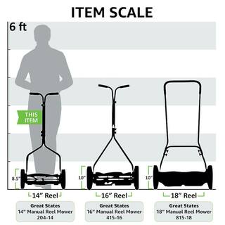 Great States Corporation 14 in. 4-Blade Manual Walk Behind Reel Lawn Mower 204-14-21