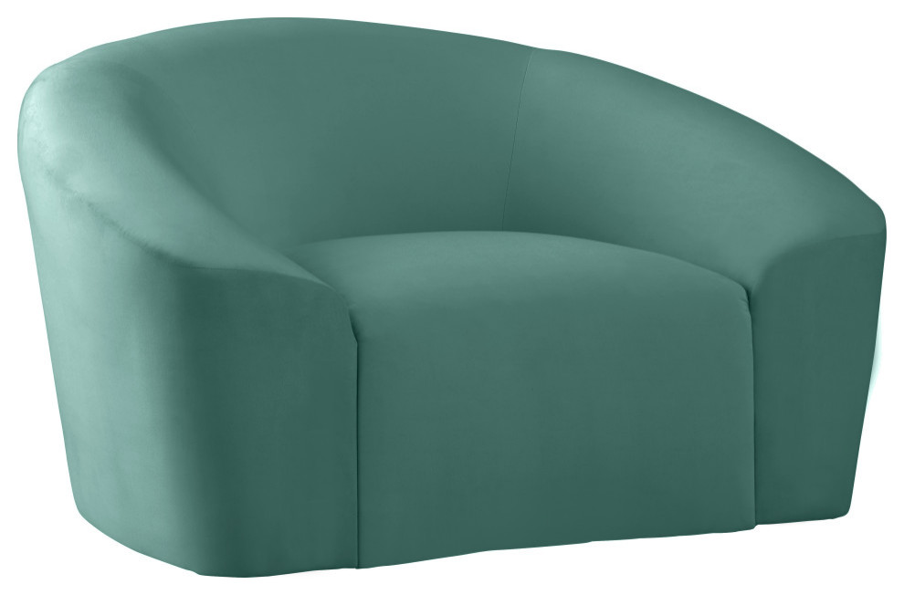 Riley Velvet Rounded Chair   Contemporary   Armchairs And Accent Chairs   by Meridian Furniture  Houzz