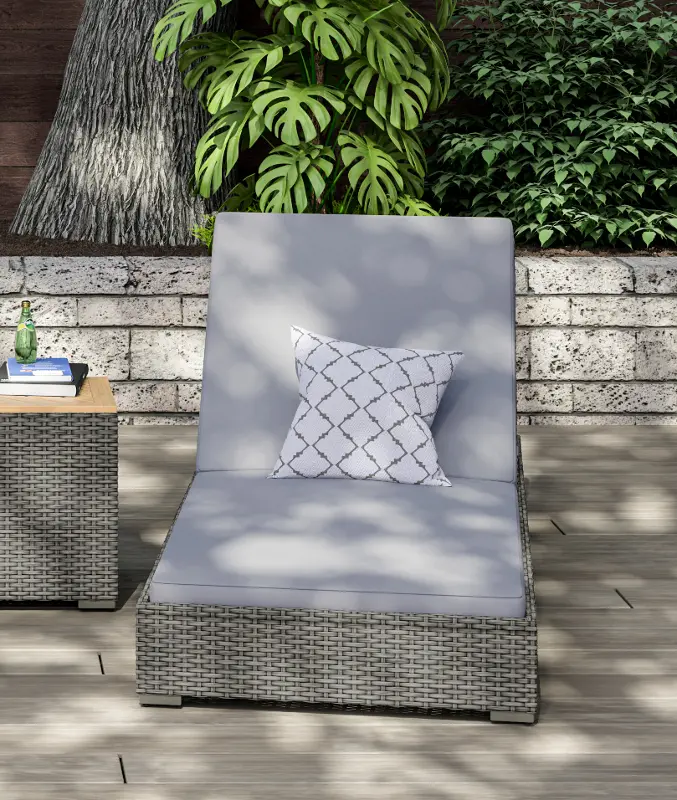 Boca Raton Gray Outdoor Chaise Lounge