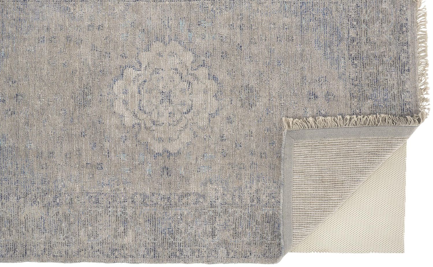 Ramey Hand Woven Gray and Blue Rug by BD Fine