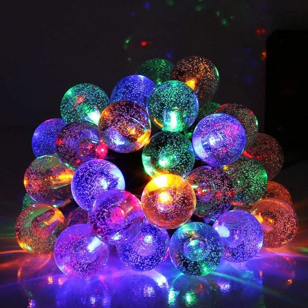 Solar 30 LED String Light Globe Ball Garden Path Yard Decor Lamp - 21ft Total Length Shopping - The Best Deals on String Lights | 39210862