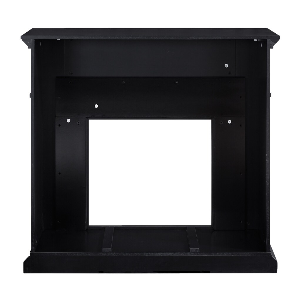 SEI Furniture Dre Contemporary Black Wood LED Color Changing Fireplace