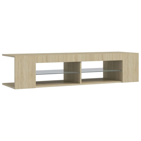 TV Cabinet with LED Lights Sonoma Oak 53.1