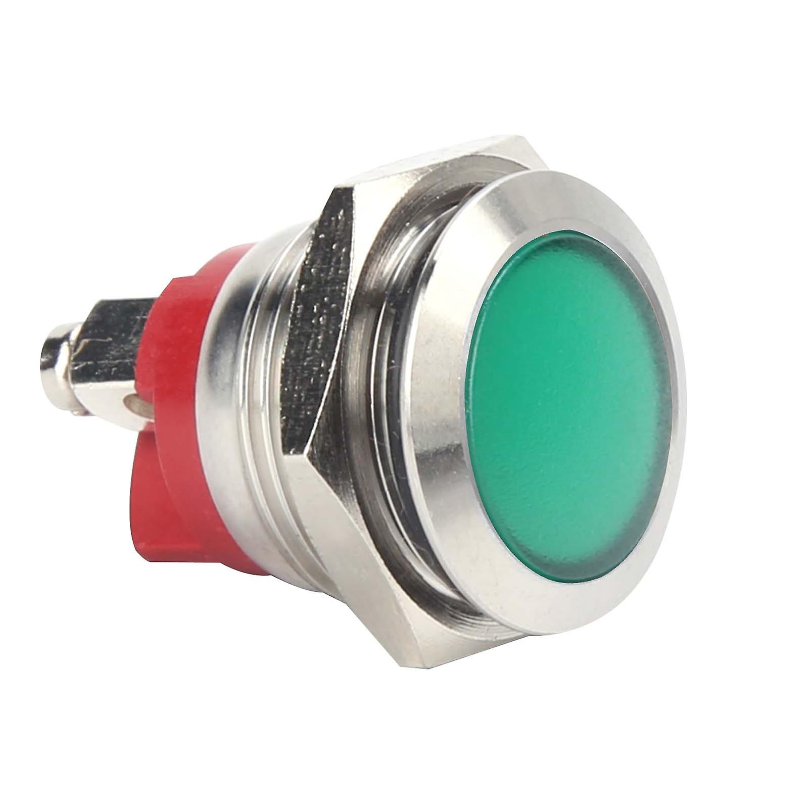 0.6in Led Indicator Bright Signal Light Flameretardant Base Ip66 Waterproof Universal(green )