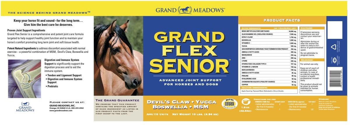 Grand Meadows Grand Flex Senior Aggressive Joint Support Powder Dog and Horse Supplement