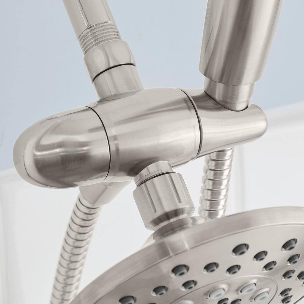 Glacier Bay 6-spray 5.51 in. Dual Shower Head and Handheld Shower Head in Brushed Nickel HD58302-0504