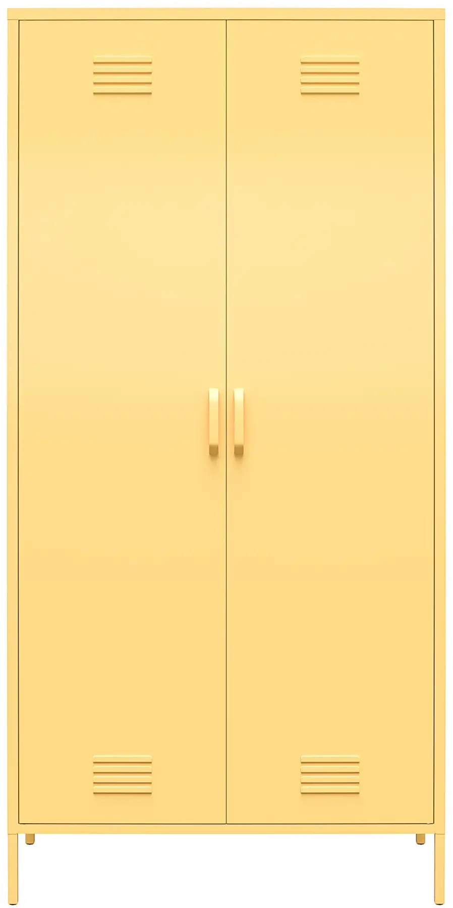 Cache Yellow Tall 2 Door Metal Locker Cabinet