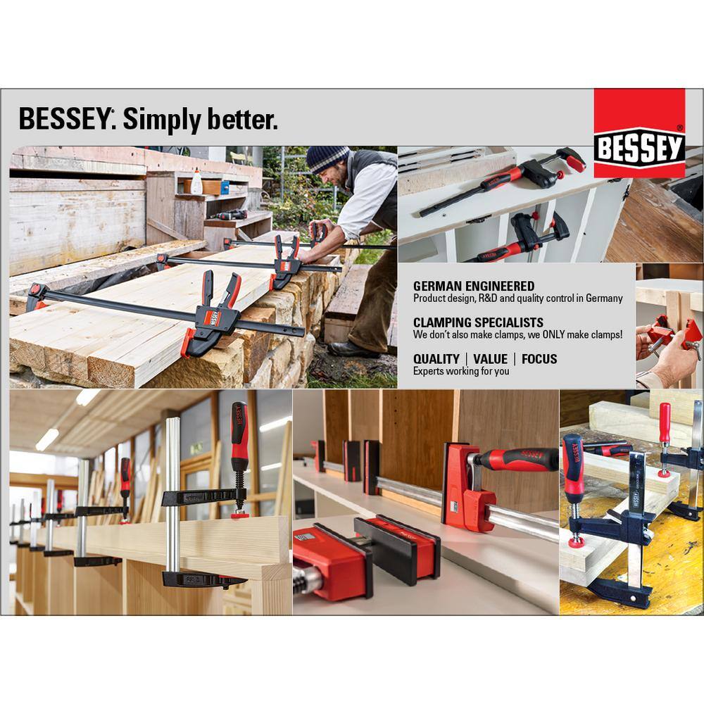 BESSEY RSC Series 12 in. Capacity Vibration Resistant All-Steel Clamp with 5-12 in. Throat Depth RSC-12