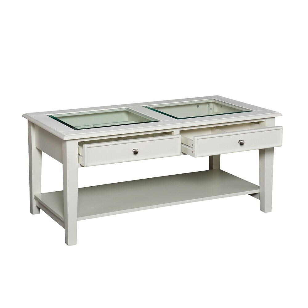 SEI Furniture Transitional Display Coffee Table with Storage