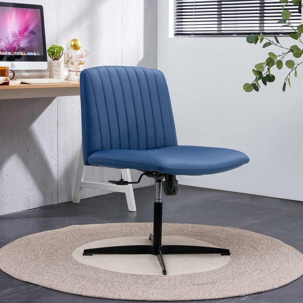 360° Swivel PU Leather Computer Chair Adjustable Office Chair for Livingroom Modern Powder Coating Makeup Study Desk Chair