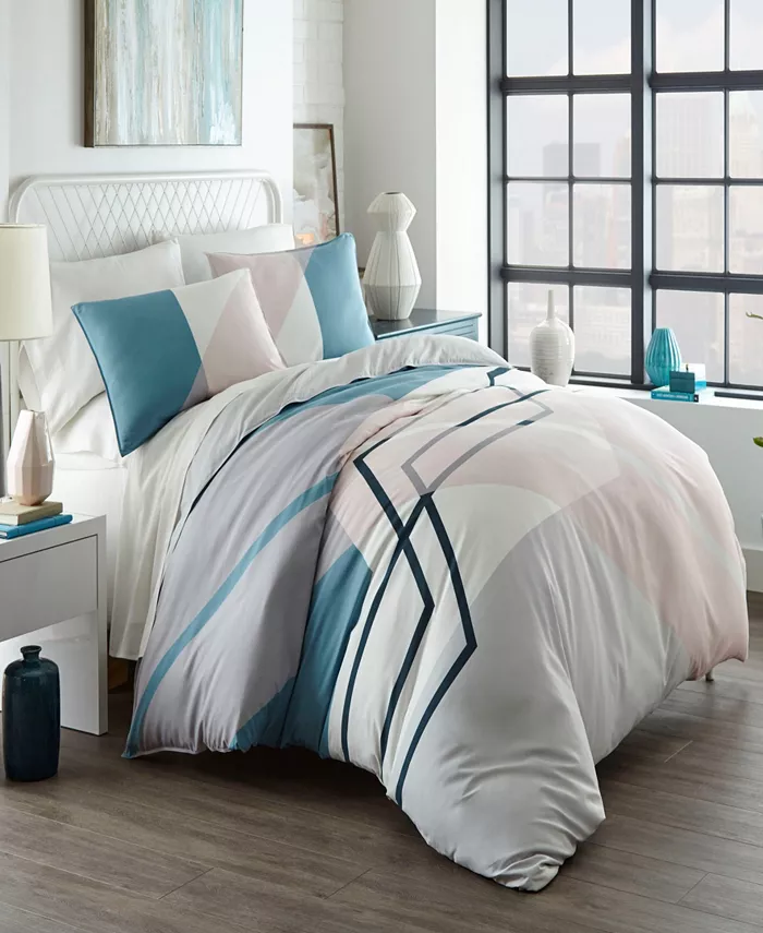 City Scene CLOSEOUT! Thornton Reversible 2 Piece Duvet Cover Set， Twin