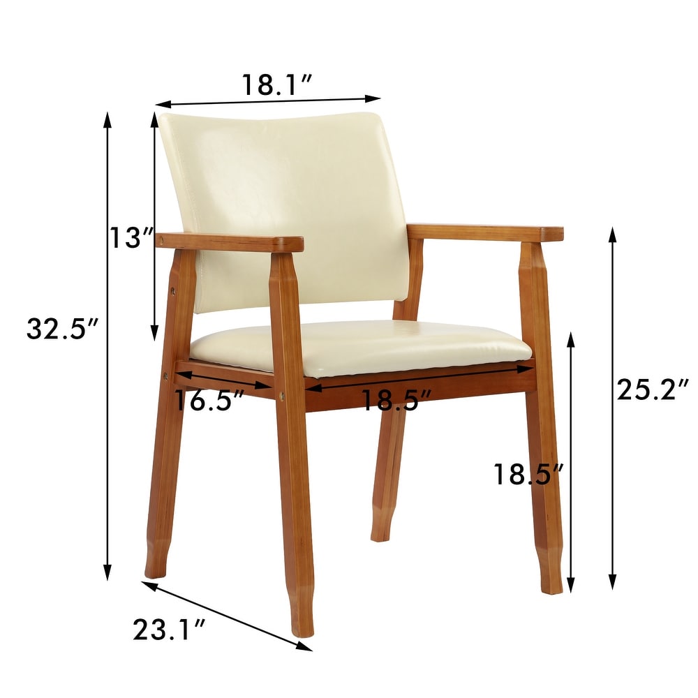 Walnut Upholstered Dining Chair Solid Wood Arm Chair