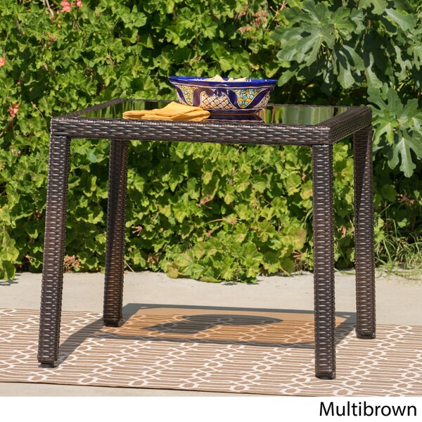 San Pico Outdoor Wicker Square Dining Table by Christopher Knight Home