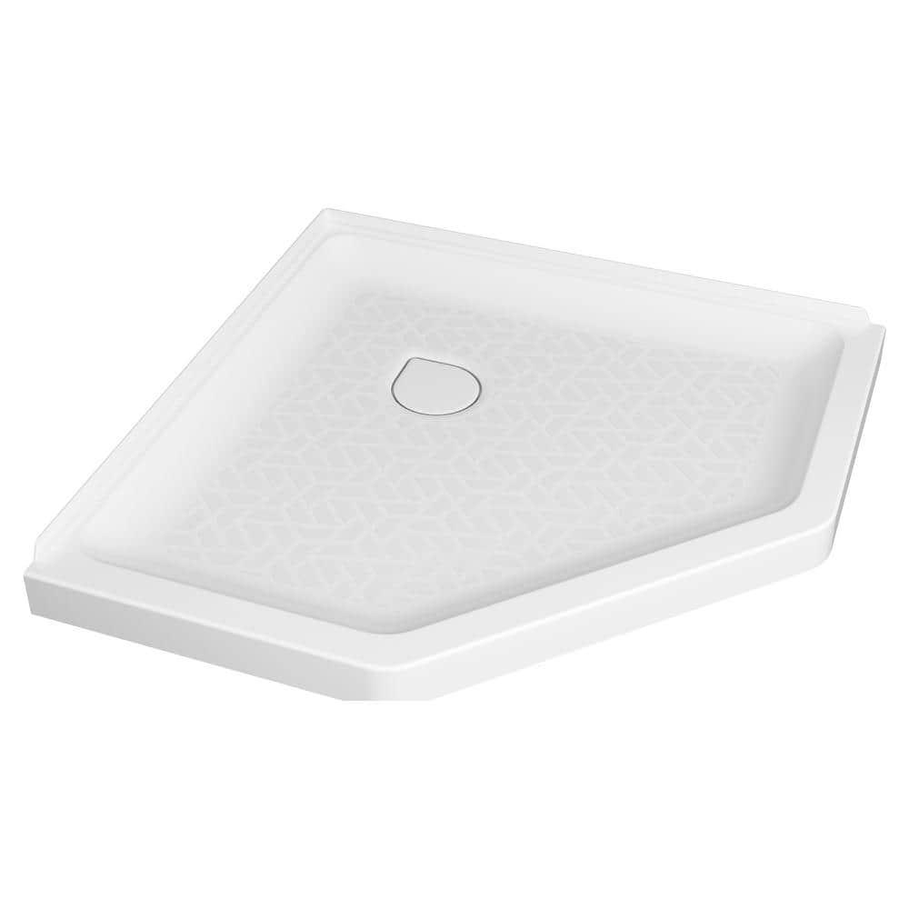 American Standard Ovation Curve 38 in L x 38 in W Corner Shower Pan Base with Center Drain in Arctic White