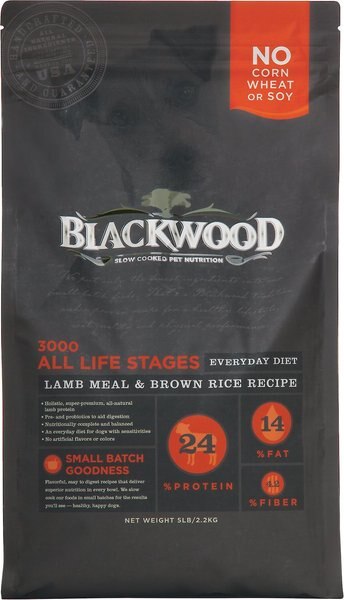 Blackwood 3000 Lamb Meal and Brown Rice Recipe Everyday Diet Dry Dog Food