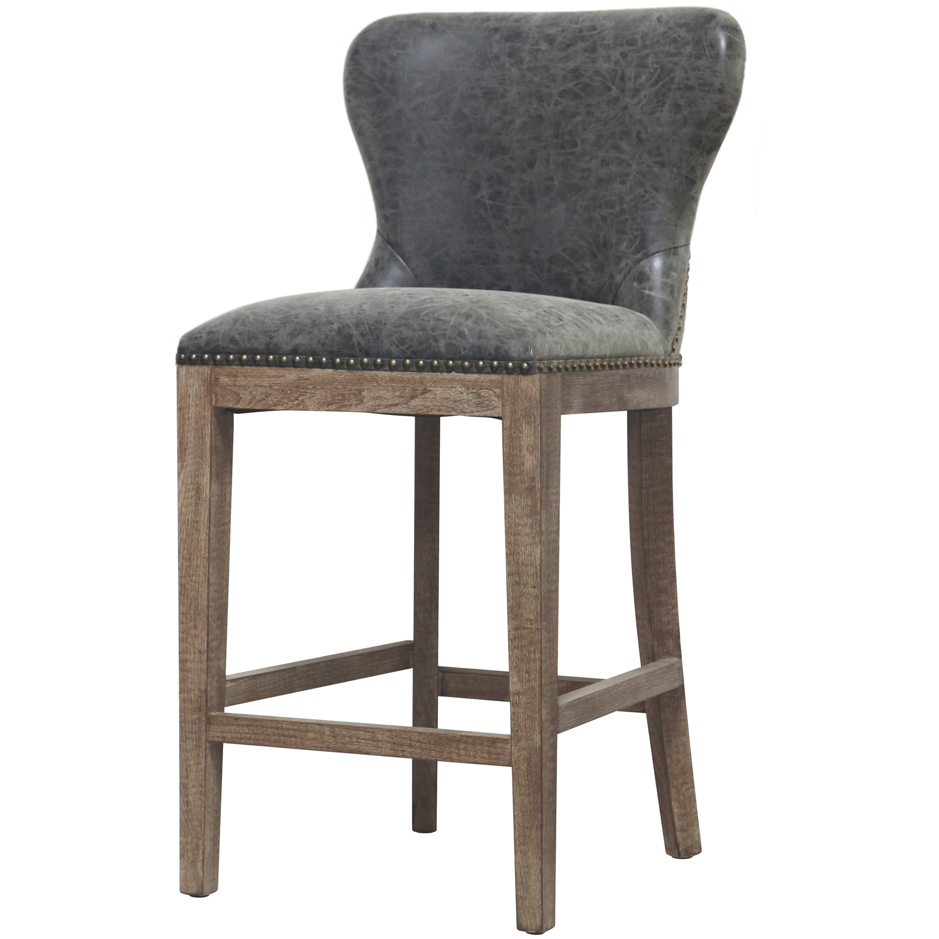 Dorsey Brown and Grey Nubuck Counter Stool