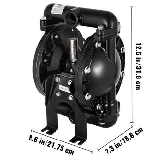 VEVOR Air-Operated Double Diaphragm Pump 1 in. Inlet Outlet Nitrile Diaphragm Aluminum 35 GPM Max 120PSI 275.6 ft. Head Lift YBGMBQBY4-25L0001V0