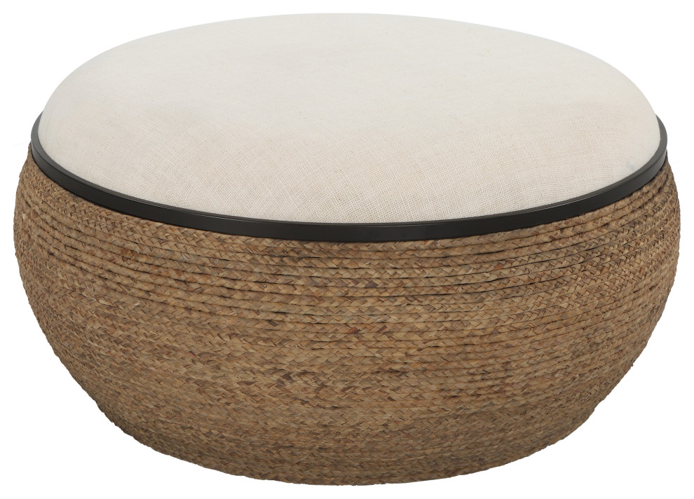 Uttermost Island Straw Storage Ottoman/Coffee Table   Modern   Coffee Tables   by Zin Home  Houzz