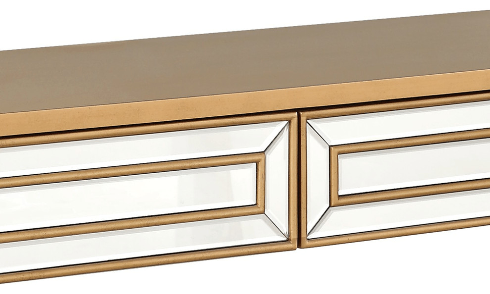 Antiqued Gold Finish Console Table   Contemporary   Console Tables   by HomeRoots  Houzz