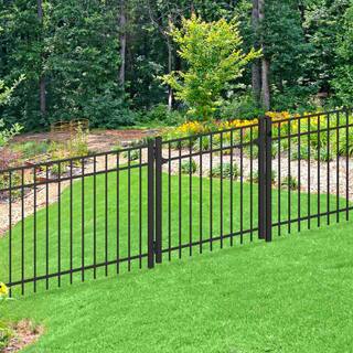 Barrette Outdoor Living 4 ft. H Black Aluminum 3 Rail Adjustable Fence Gate Kit 73050638