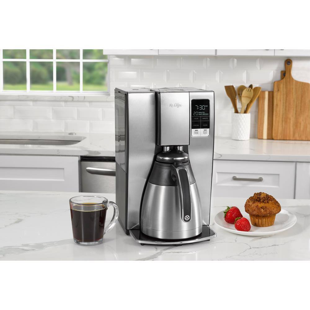 Mr. Coffee 10- Cup Stainless Steel Programmable Drip Coffee Maker with Thermal Carafe 2133734