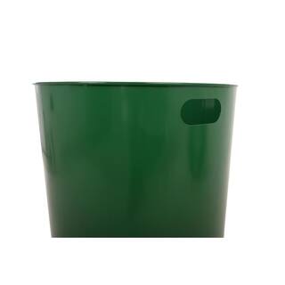 Alpine Industries 38 Gal. Green Outdoor Metal Slatted Commercial Trash Receptacle with Rain Bonnet Lid Trash Can 479-38-1-GRN-MKTCOPY