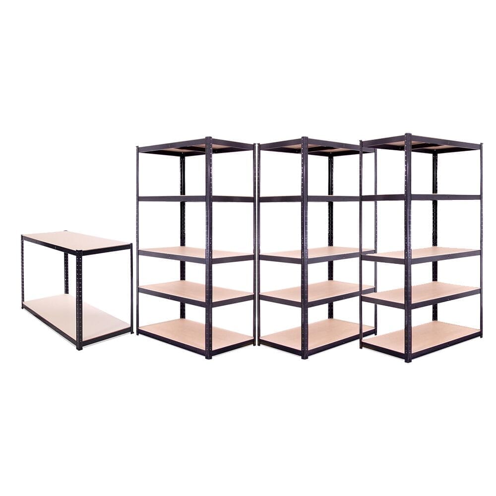 5 Tier Boltless Shelving Unit (set of 3) Plus Workbench