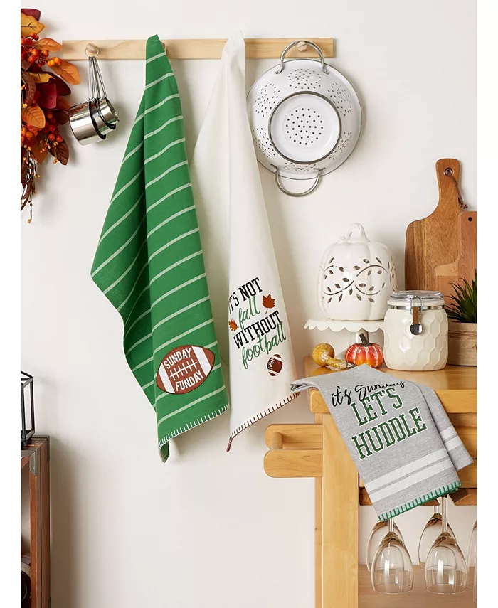 Design Imports Design Import Sunday Football Dishtowels Set of 3