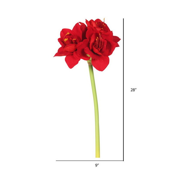 Vickerman FA173301 28 Red Single Velvet Amaryllis...