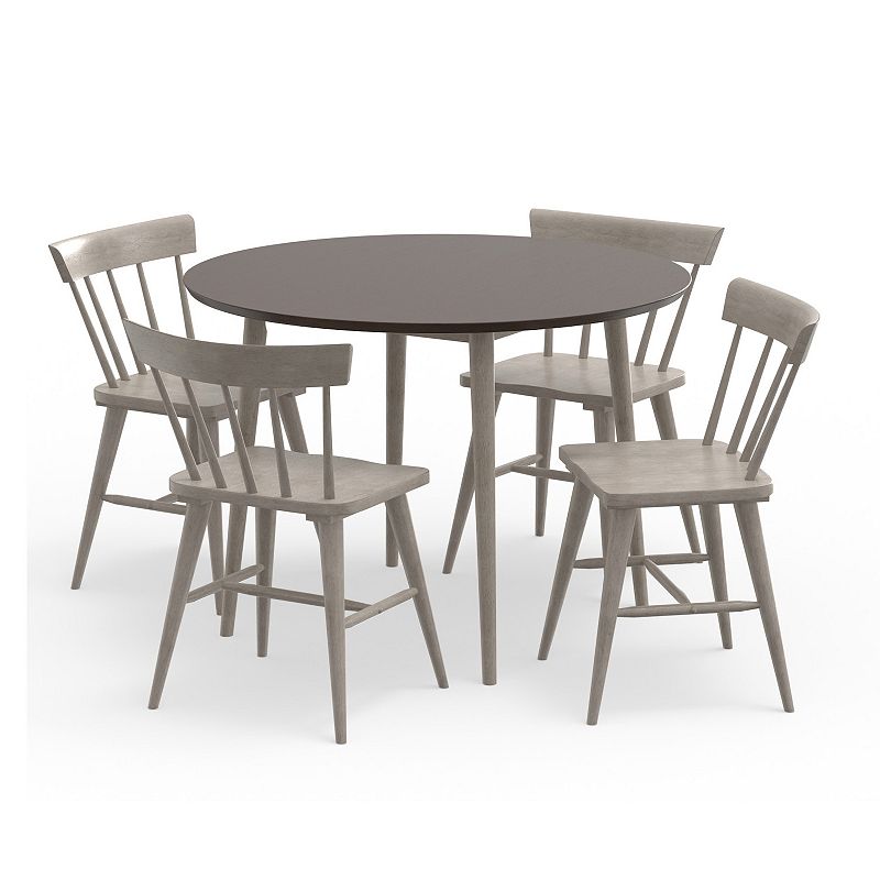 Hillsdale Furniture Mayson 5-piece Round Dining Table and Spindle Chair Set