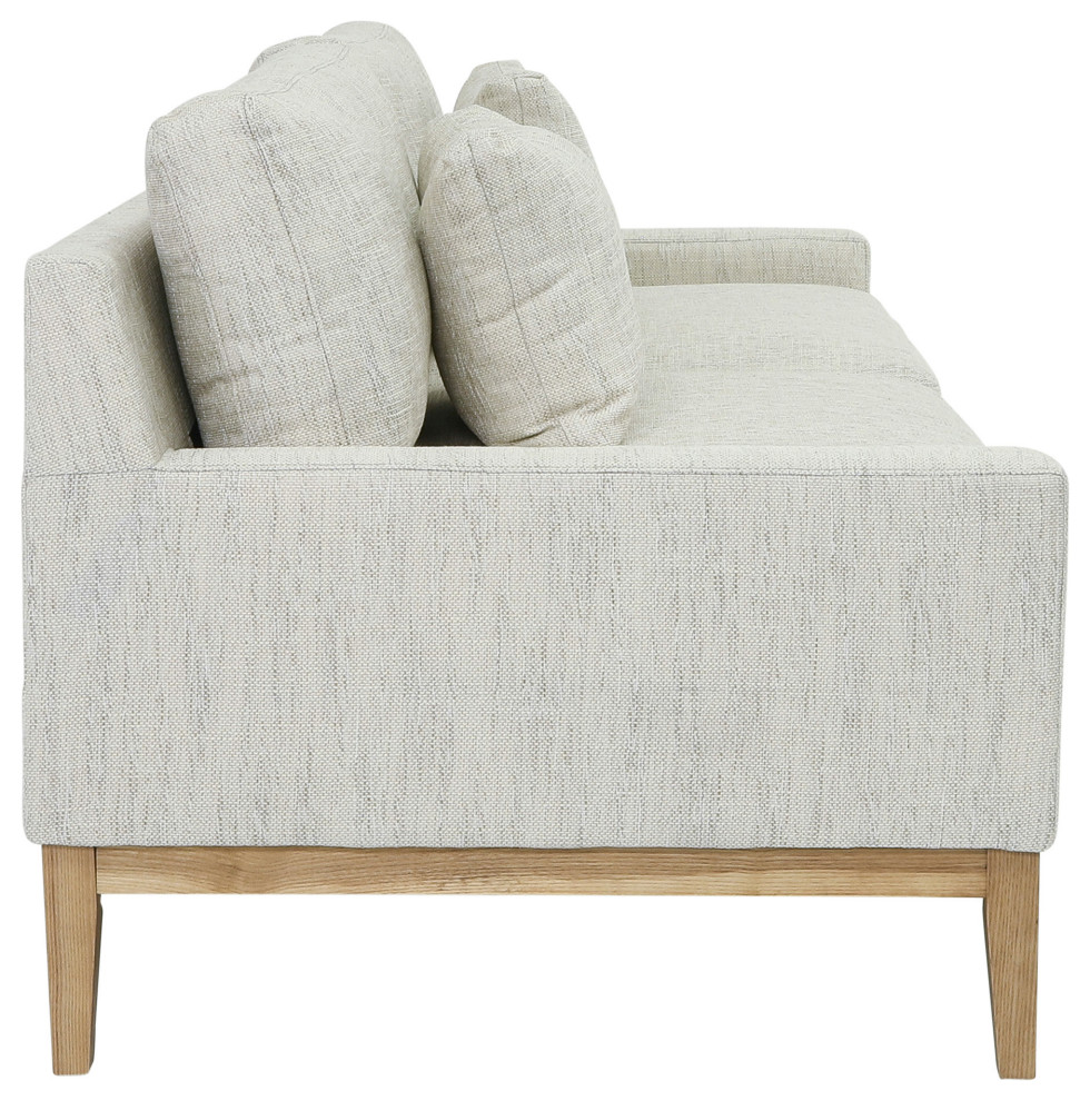 Wood  3 seater Bolstered Sofa  Beige Kd   Transitional   Sofas   by Kolibri Decor  Houzz