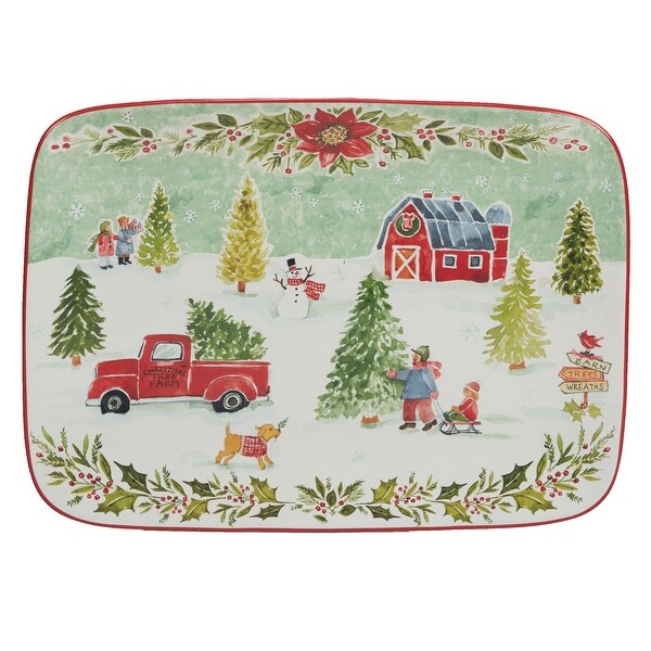 Certified International Joy of Christmas Rectangular Platter 14 x 10