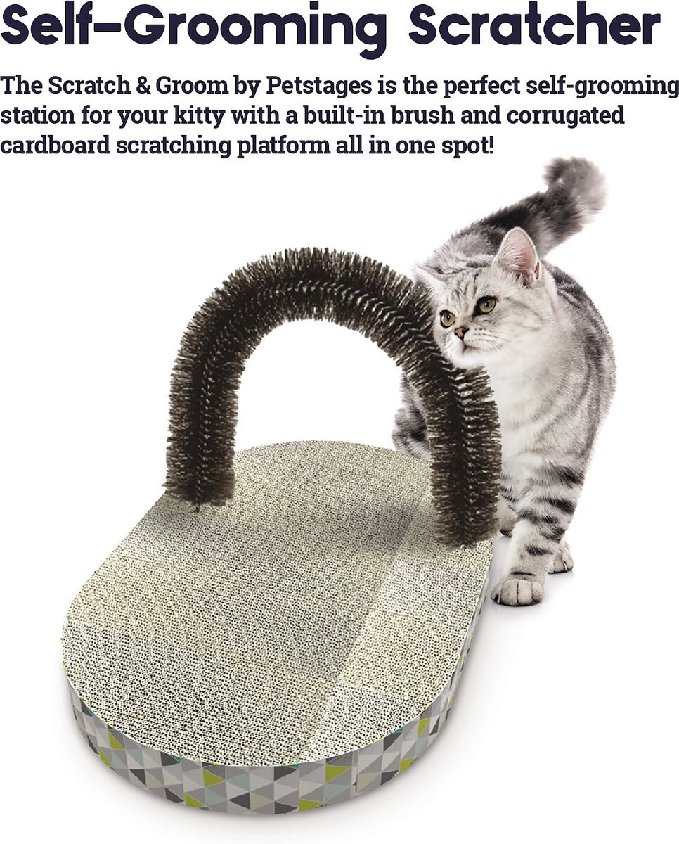 Petstages Scratch and Groom Scratch Pad and Grooming Brush Cat Toy