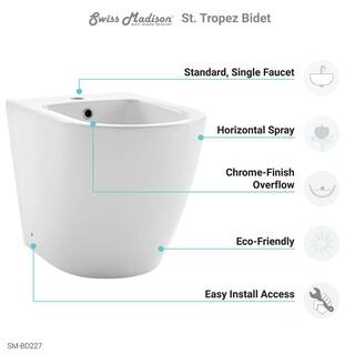 Swiss Madison St. Tropez Elongated Bidet in White SM-BD227