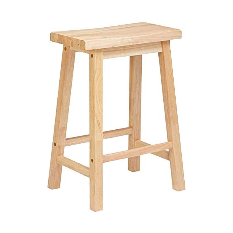 Pj Wood Classic 24 Inch Saddle Seat Kitchen Bar Counter Stool， Natural (3 Pack)