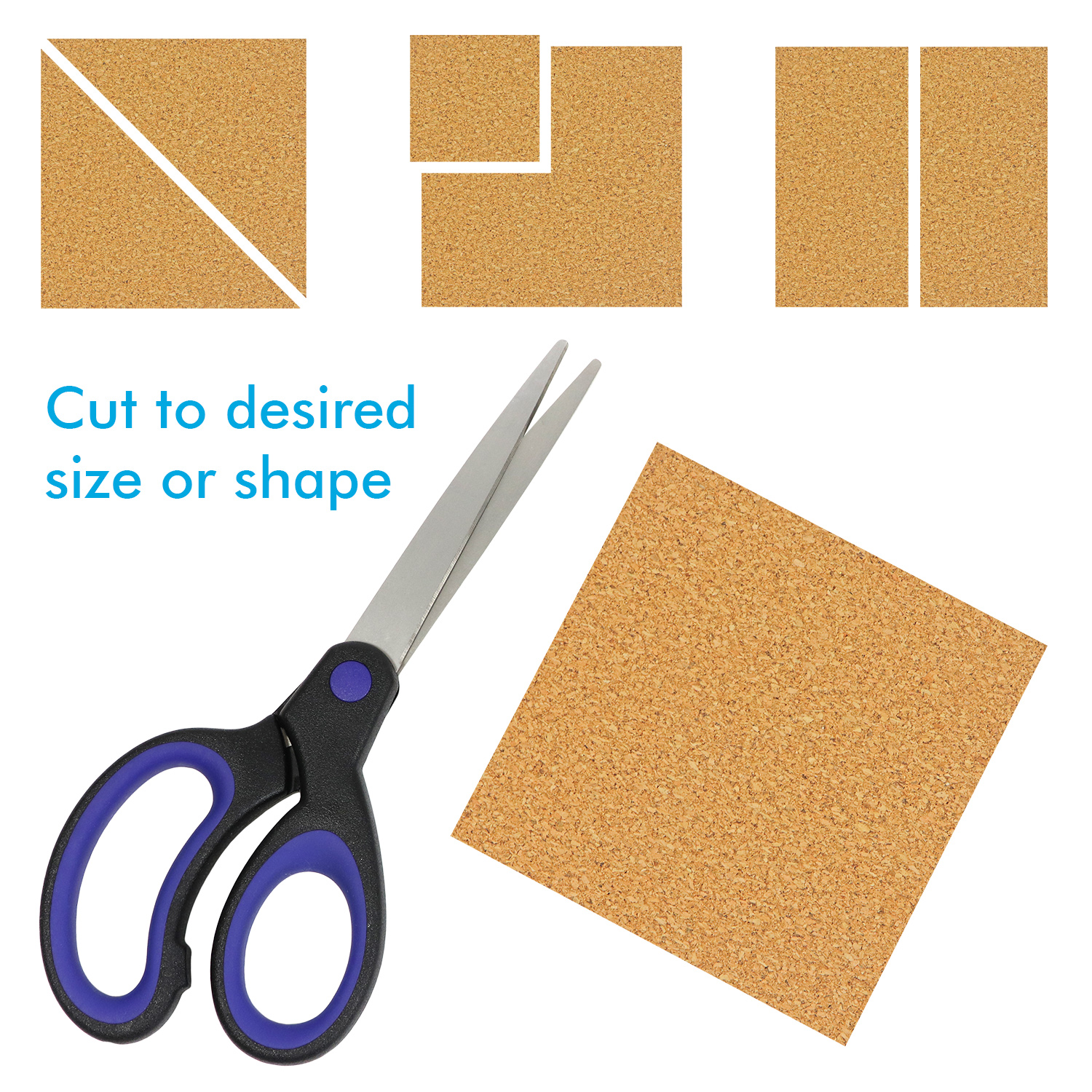 25 Pack Self-Adhesive Cork Squares 4 x 4 Inches