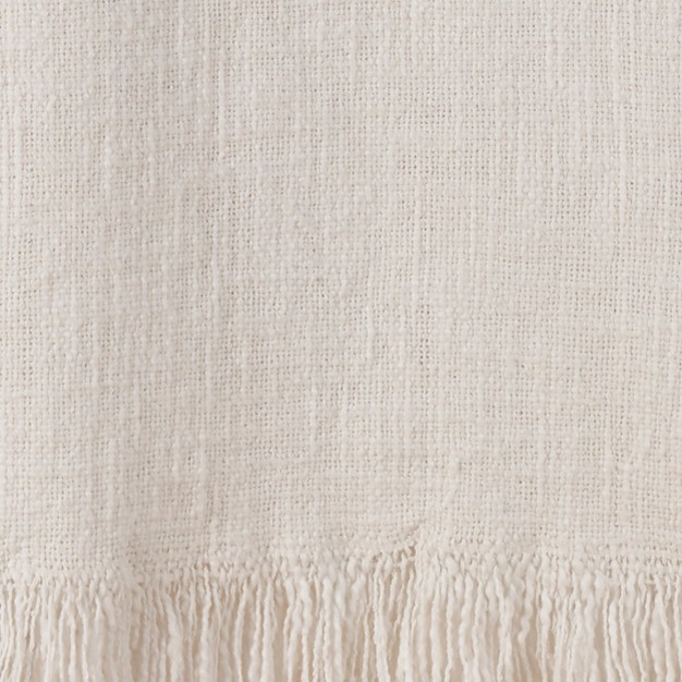 Stone Washed Cotton Indoor Throw Blanket Ivory Nicole Curtis