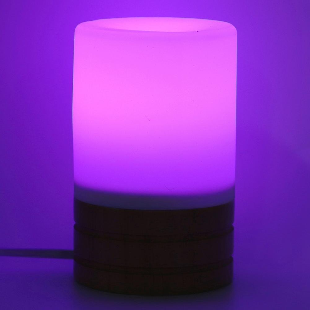 Wooden Color Changing Night Light Bedside Table Lamp With Remote Us Plug 110-220v