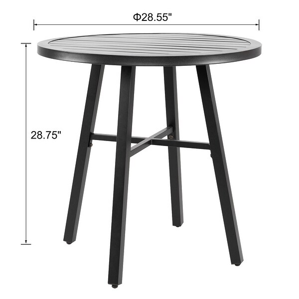 Outdoor 29 Inch Round Bistro Table with Powdercoated Iron Frame